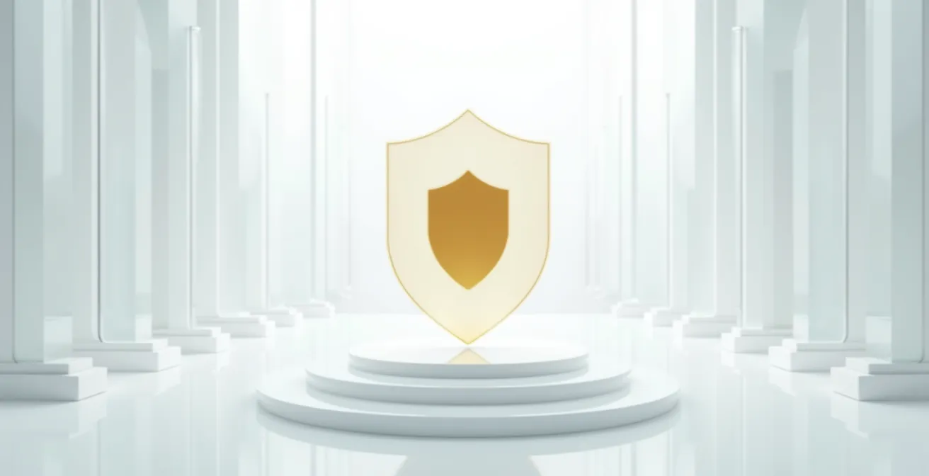 Abstract visualization of security layers and verification checkpoints in digital banking