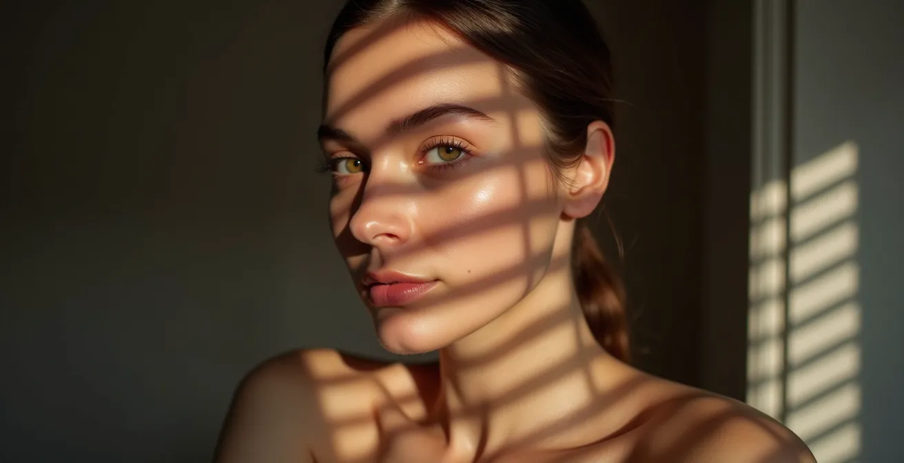 Protected healing skin with dramatic shadow patterns